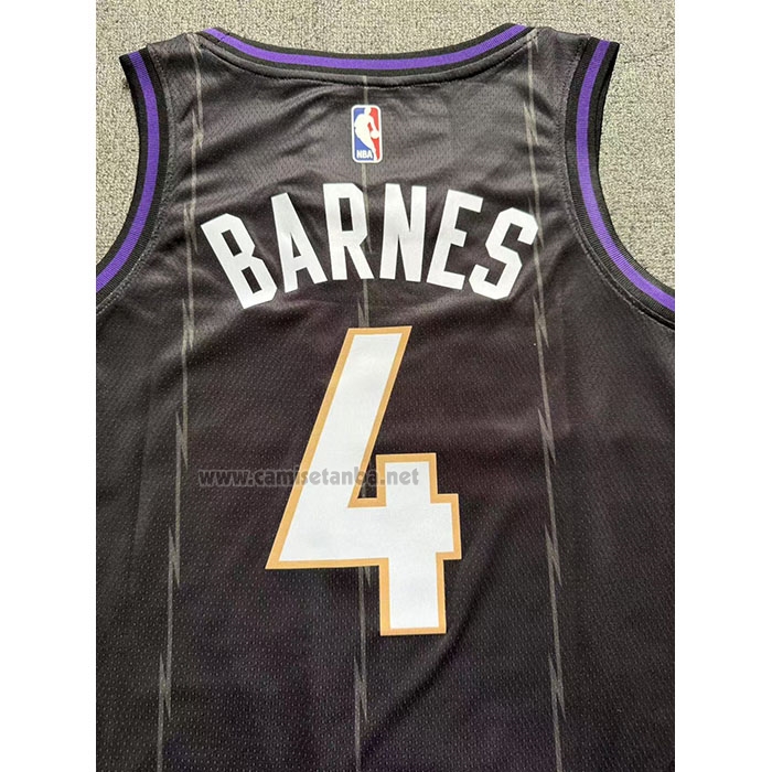 Camiseta Toronto Raptors Scottie Barnes #4 Ciudad 2024-25 Negro